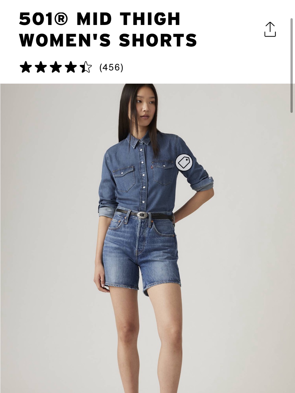 Levi's Mid Blue Denim High-Rise Jean Shorts